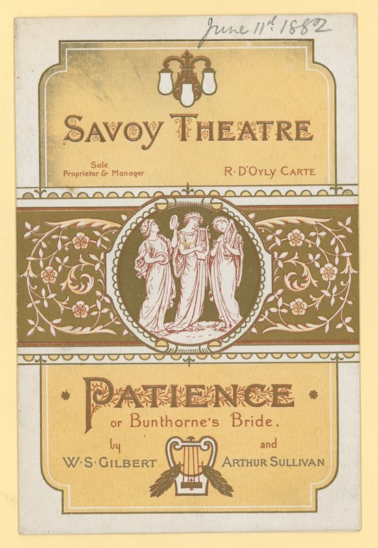 Patience; oder Bunthornes Braut von W. S. Gilbert und Arthur Sullivan von English School