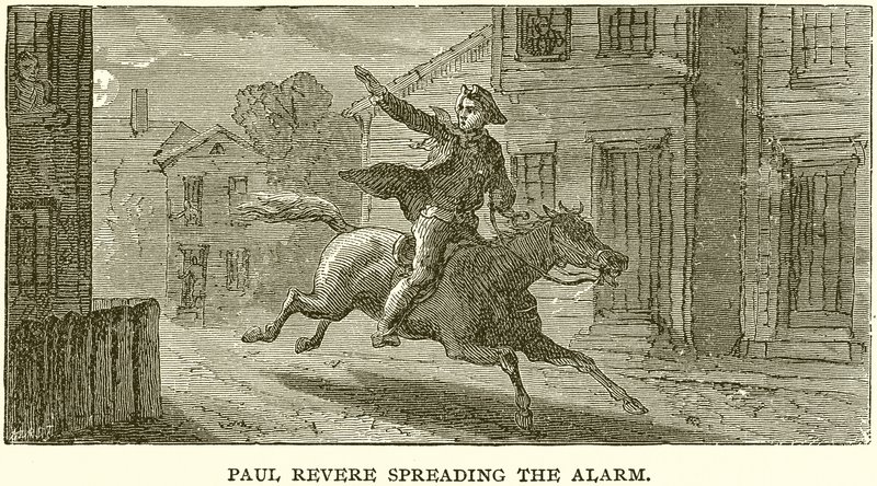 Paul Revere verbreitet den Alarm von English School