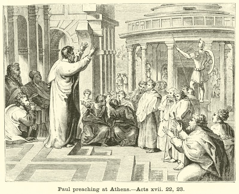 Paulus predigt in Athen, Apostelgeschichte, xvii, 22, 23 von English School