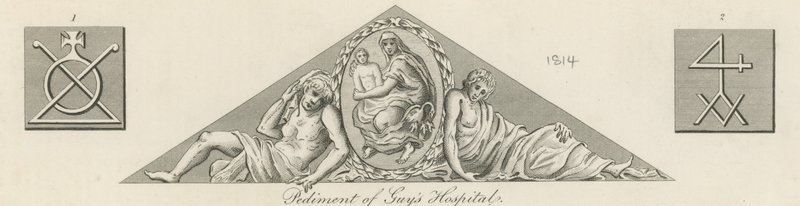 Giebel des Guys Hospital, London von English School