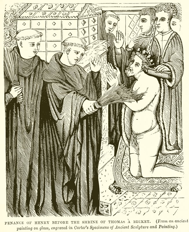 Buße von Heinrich vor dem Schrein von Thomas Becket von English School