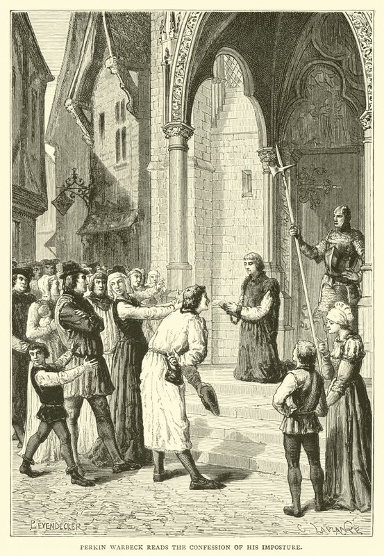 Perkin Warbeck liest das Geständnis seines Betrugs von English School