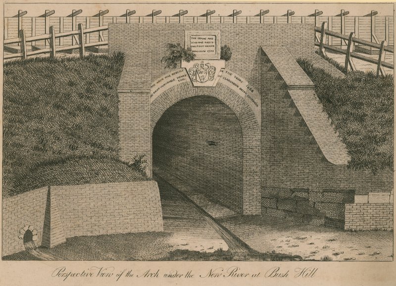 Perspektivische Ansicht des Bogens unter dem New River bei Bush Hill von English School