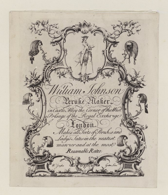 Perückenmacher, William Johnson, Visitenkarte von English School
