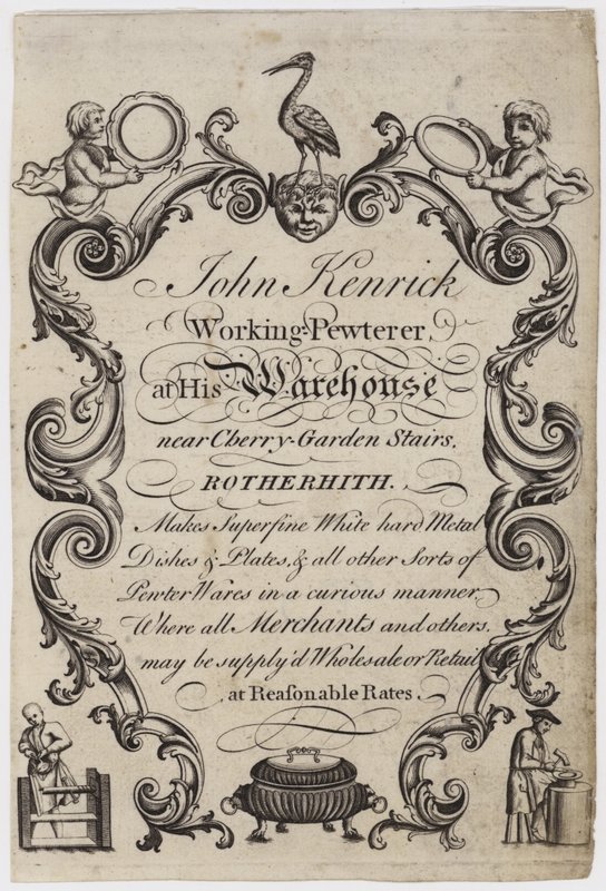 Zinngießer, John Kenrick, Visitenkarte von English School