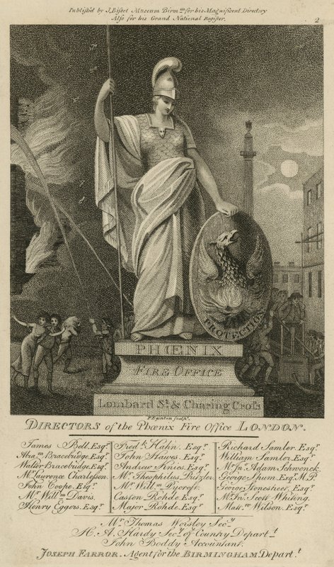 Phoenix Company; Fire Office, Lombard Street und Charing Cross, London von English School