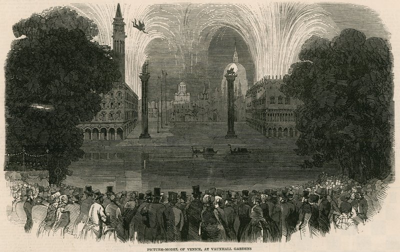 Bildmodell von Venedig in den Vauxhall Gardens, London von English School