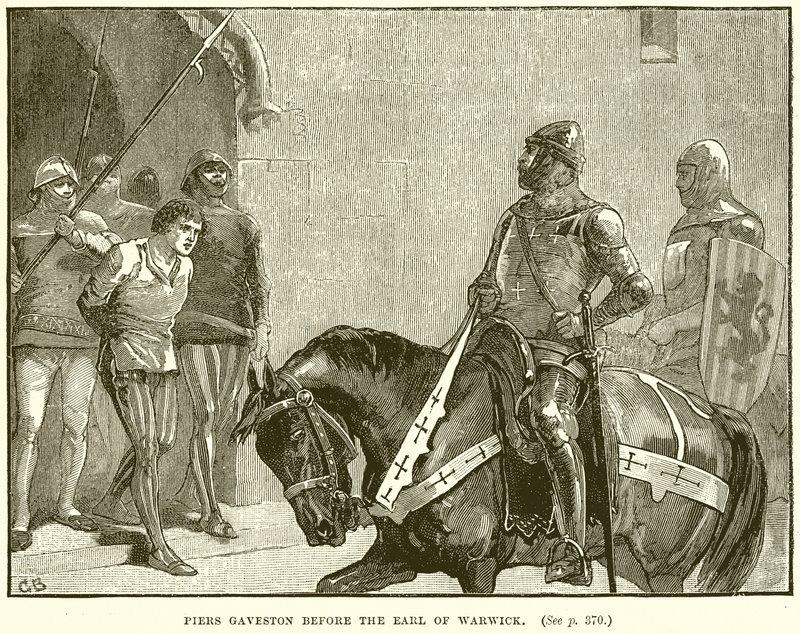 Piers Gaveston vor dem Earl of Warwick von English School