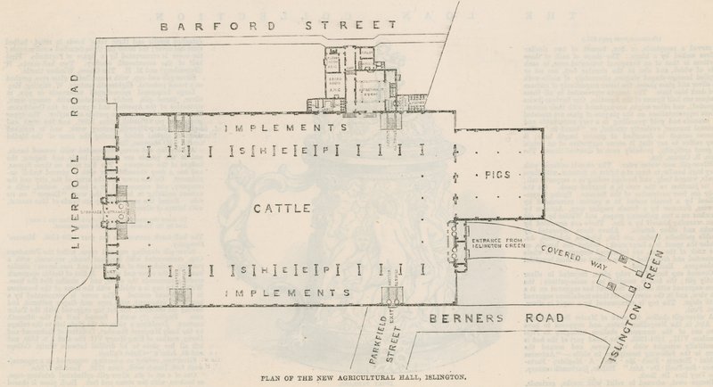 Plan der neuen Landwirtschaftshalle von English School