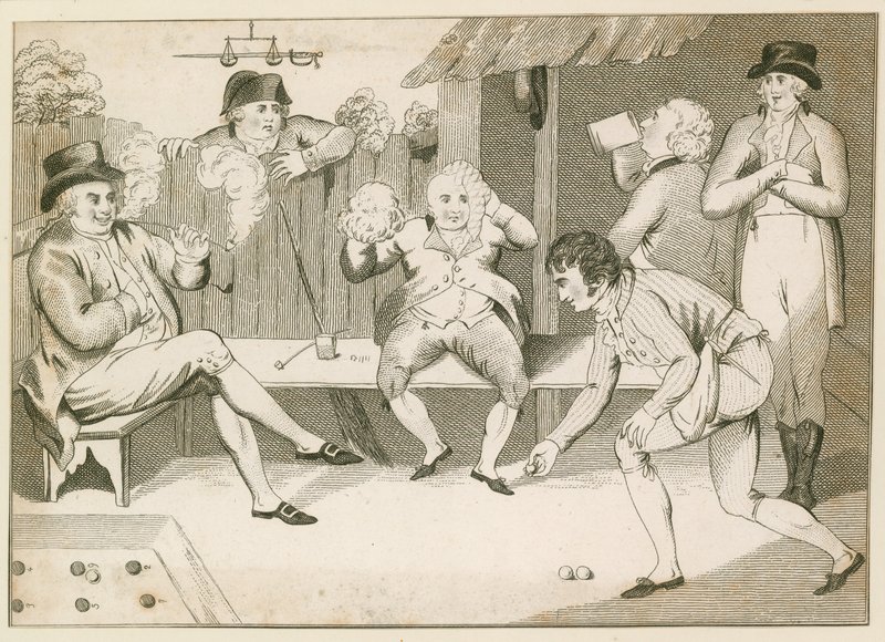 Ein Ballspiel spielen. 18. Jahrhundert von English School