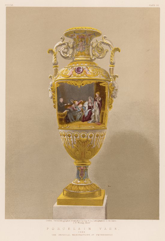 Porzellanvase aus der Kaiserlichen Manufaktur, St. Petersburg von English School