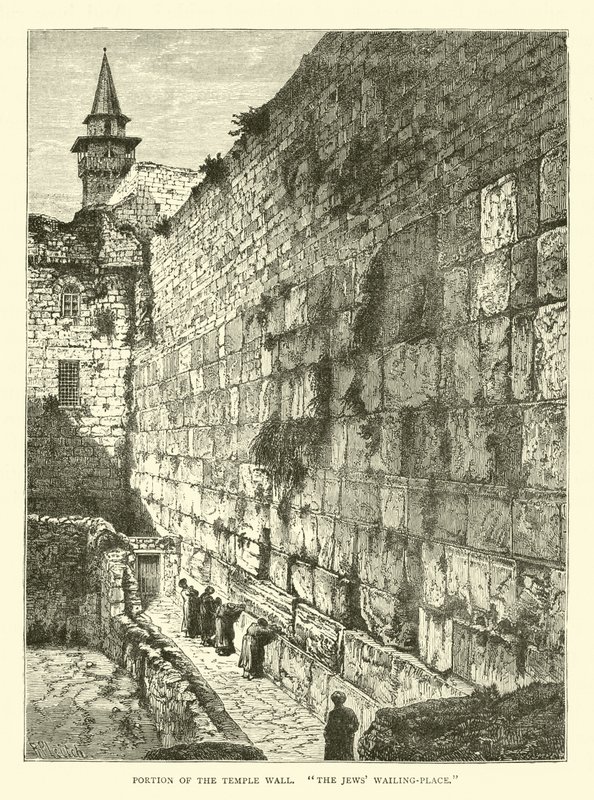 Teil der Tempelmauer, Klagemauer der Juden von English School