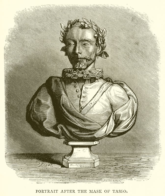 Porträt nach der Maske von Tasso von English School