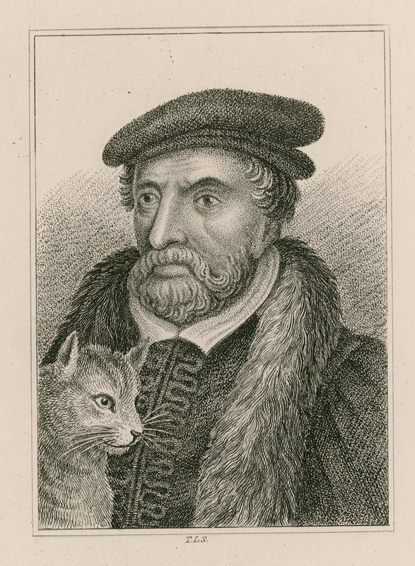 Porträt von Sir Richard Whittington und Katze, auch bekannt als Dick Whittington, Lord Mayor von London von English School