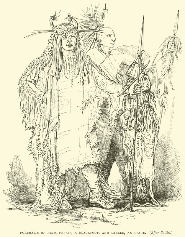 Porträts von Petohpeekis, einem Blackfoot, und Tallee, einem Osage von English School