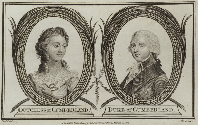 Porträts der Herzogin und des Herzogs von Cumberland von English School