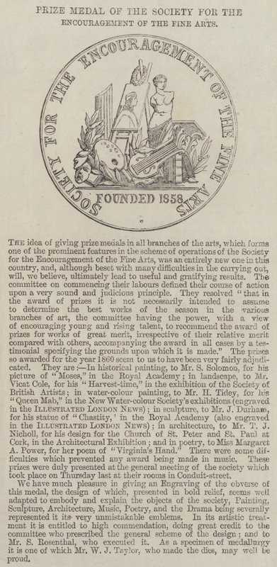 Preis-Medaille der Gesellschaft zur Förderung der Schönen Künste (Stich) von English School