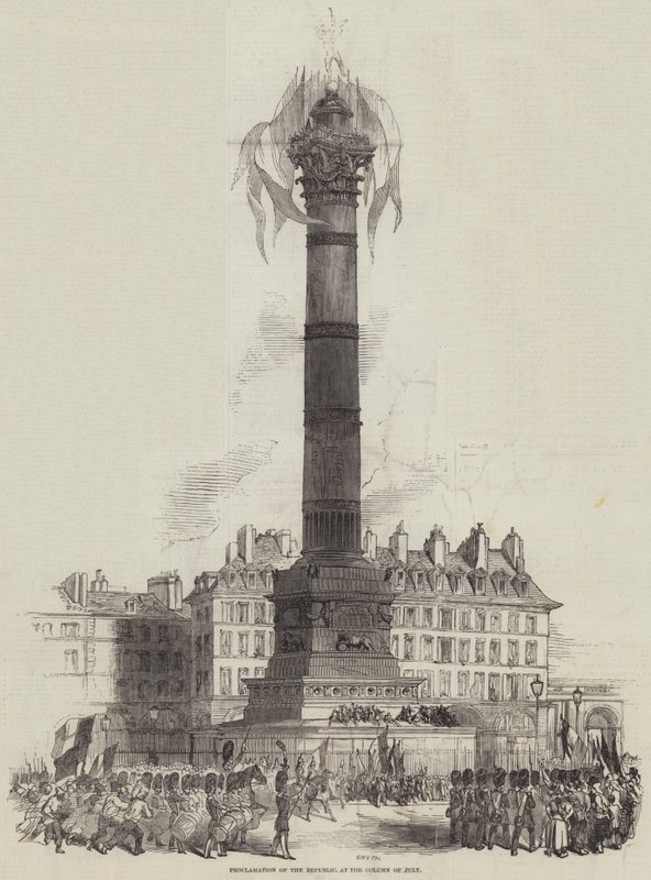 Proklamation der Republik an der Julisäule von English School