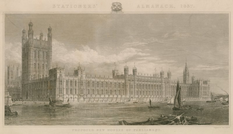 Vorgeschlagenes neues Parlamentshaus, nach dem Entwurf von Charles Barry von English School