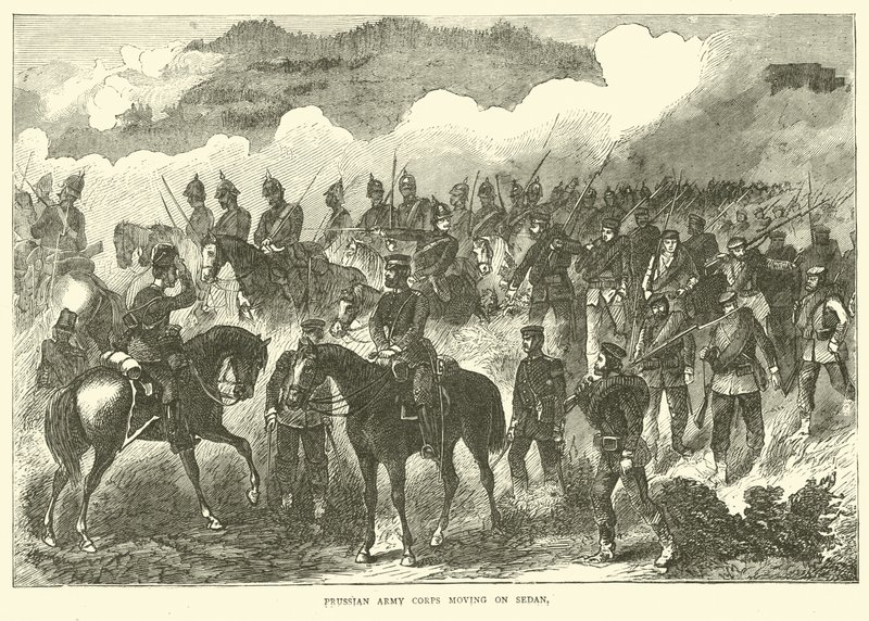 Preußisches Armeekorps auf dem Weg nach Sedan, September 1870 von English School