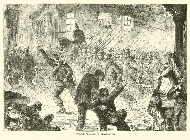 Preußischer Vormarsch bei Gravelotte, August 1870 von English School