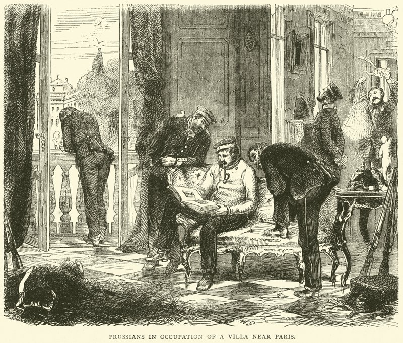 Preußen besetzen eine Villa in der Nähe von Paris, Oktober 1870 von English School