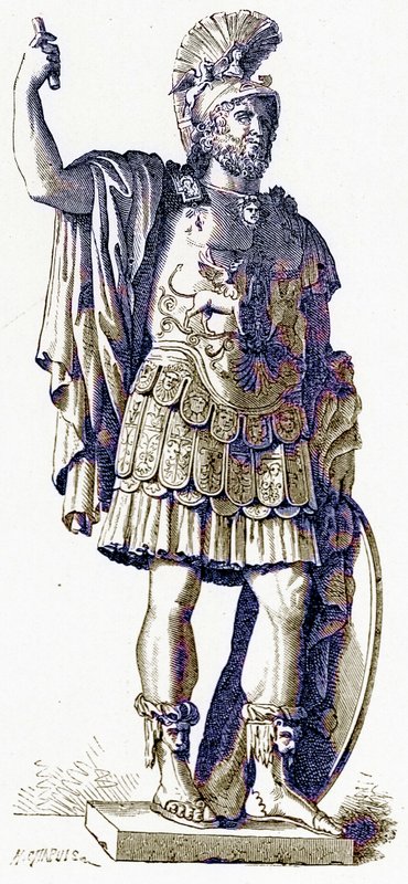 Pyrrhus, Illustration aus Geschichte Roms von Victor Duruy, veröffentlicht 1884 von English School