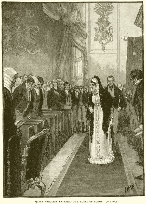 Königin Caroline betritt das House of Lords von English School