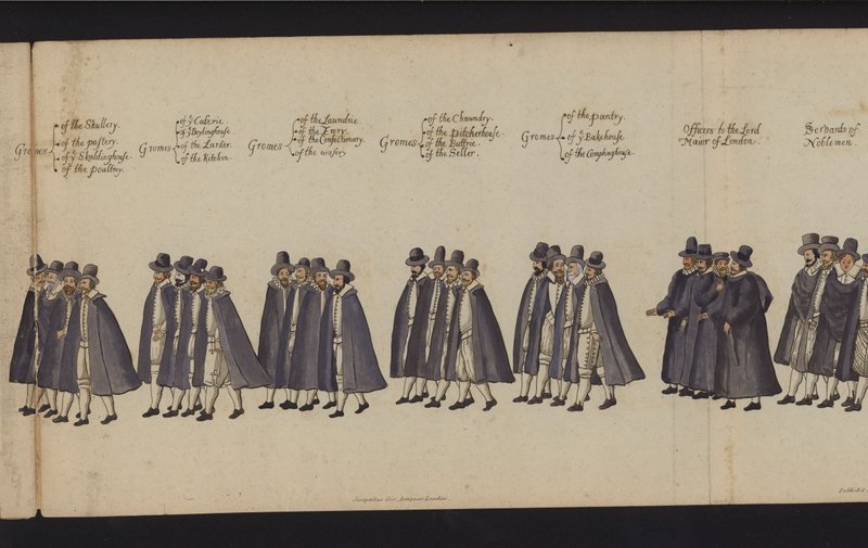 Begräbnisprozession von Königin Elisabeth I. (kolorierte Gravur) von English School