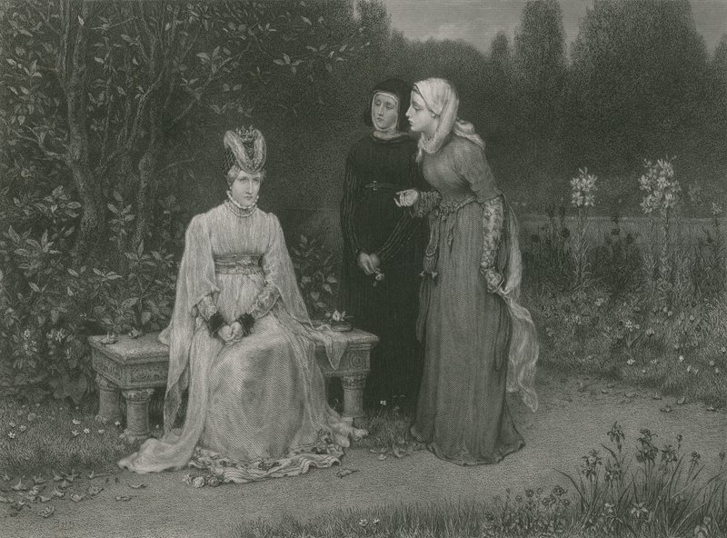 Königin Isabella und ihre Damen, König Richard II von English School