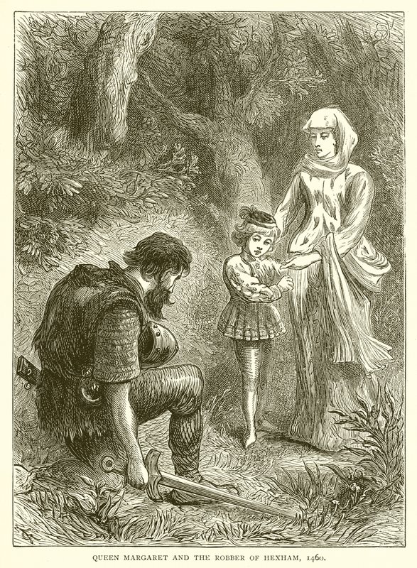 Königin Margarete und der Räuber von Hexham, 1460 von English School