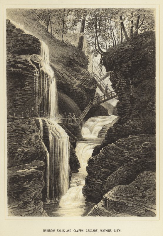 Regenbogenfälle und Höhlenkaskade, Watkins Glen von English School