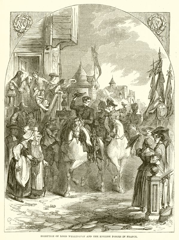 Empfang von Lord Wellington und den englischen Truppen in Frankreich von English School