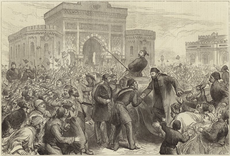 Empfang von Osman Pascha im Serskierate von English School