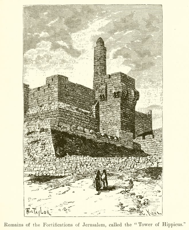 Überreste der Befestigung von Jerusalem, genannt der Turm von Hippikus von English School