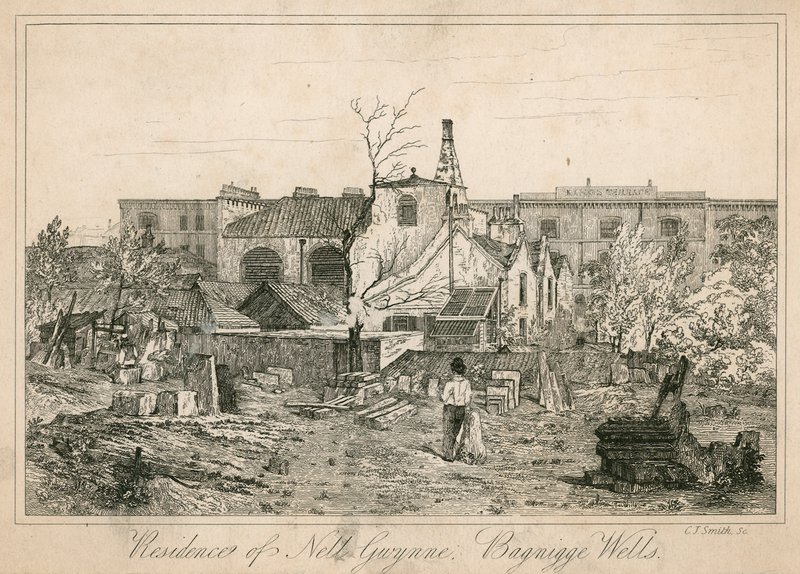Residenz von Nell Gwynne, Bagnigge Wells, London von English School