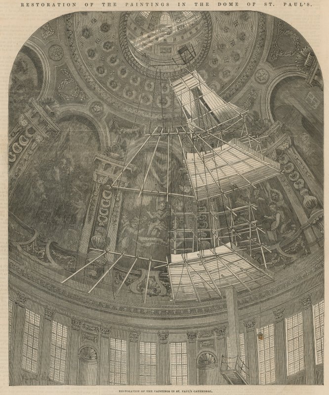 Restaurierung der Gemälde in der Kuppel der St. Pauls Kathedrale von English School