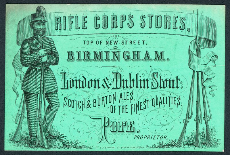 Rifle Corps Stores, Visitenkarte des Inhabers, Pope von English School