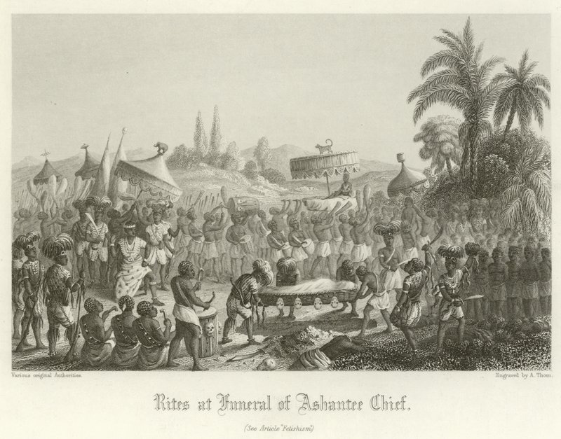 Riten bei der Beerdigung eines Ashanti-Häuptlings von English School
