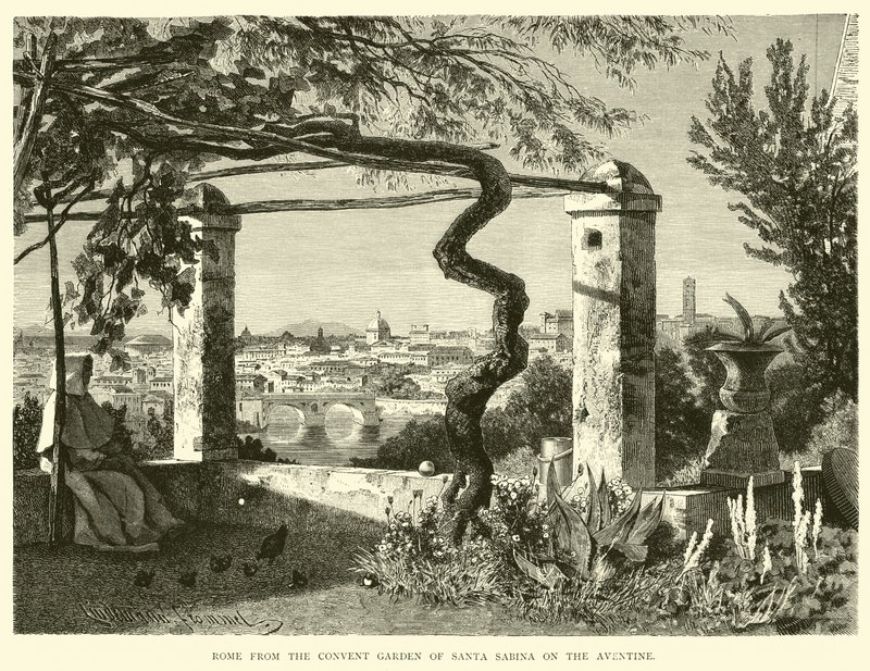 Rom vom Klostergarten Santa Sabina auf dem Aventin von English School