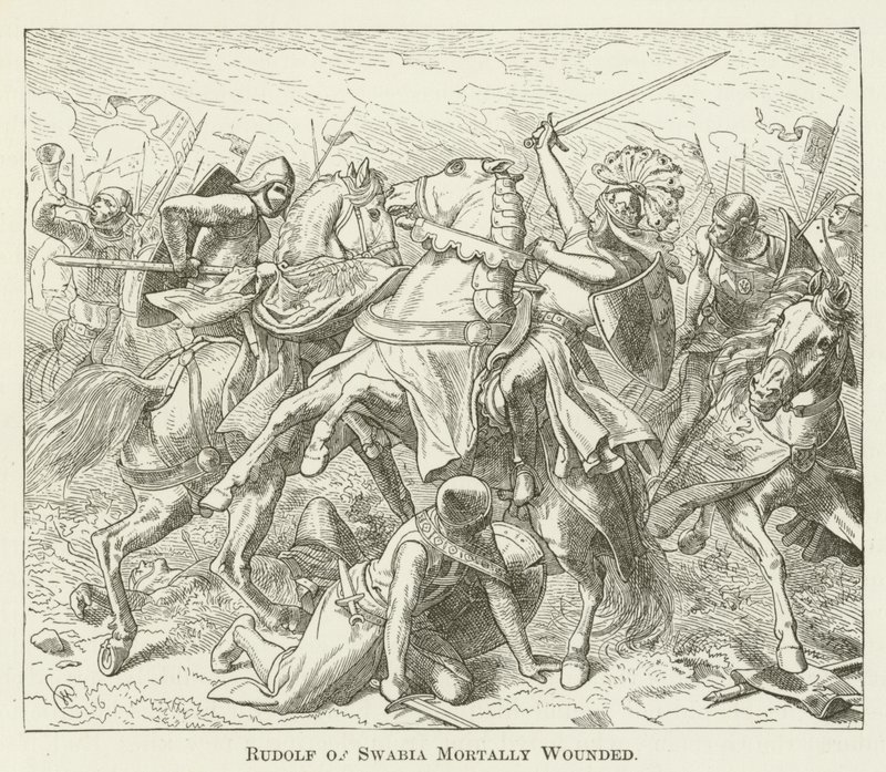 Rudolf von Schwaben tödlich verwundet von English School