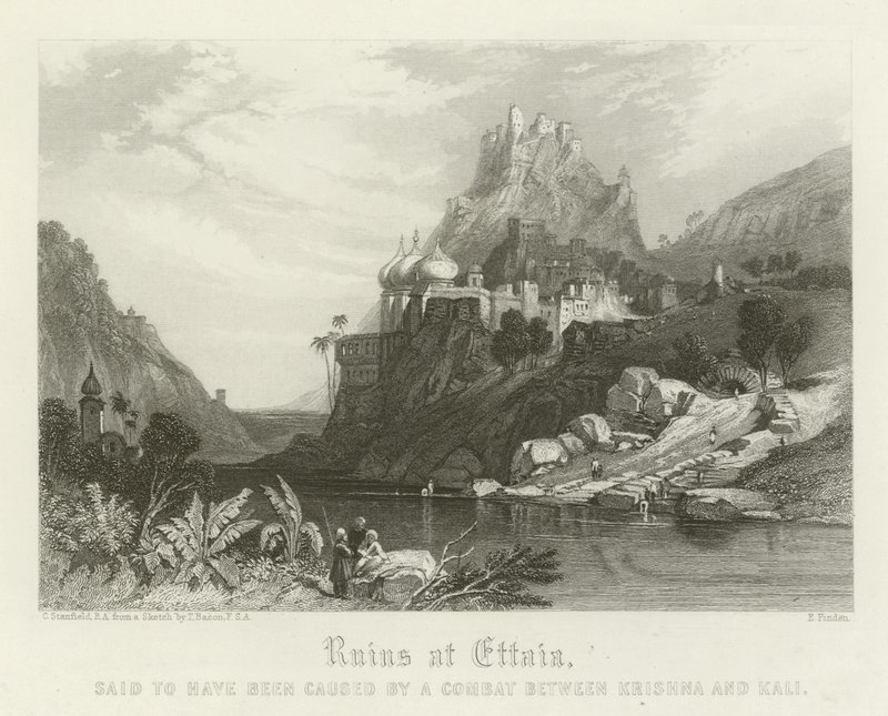 Ruinen in Ettaia, Indien von English School