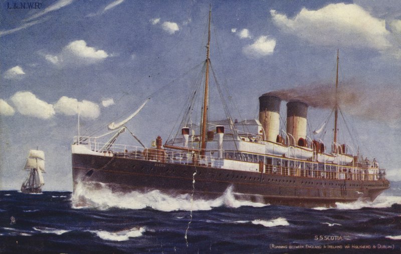 SS Scotia, zwischen England und Irland über Holyhead und Dublin von English School