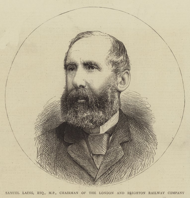 Samuel Laing, Esquire, MP, Vorsitzender der London and Brighton Railway Company (Stich) von English School
