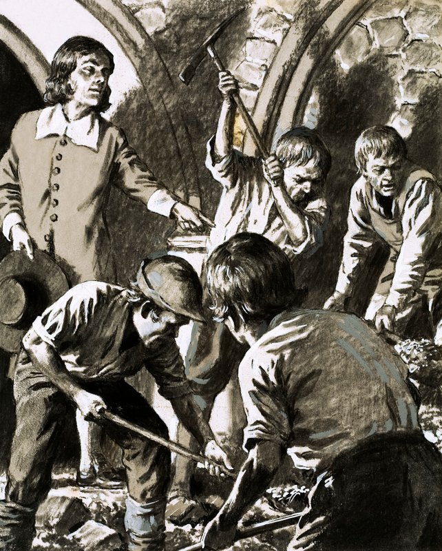 Samuel Pepys berichtete, wie er versuchte, Barksteads Schatzkammer zu finden von English School