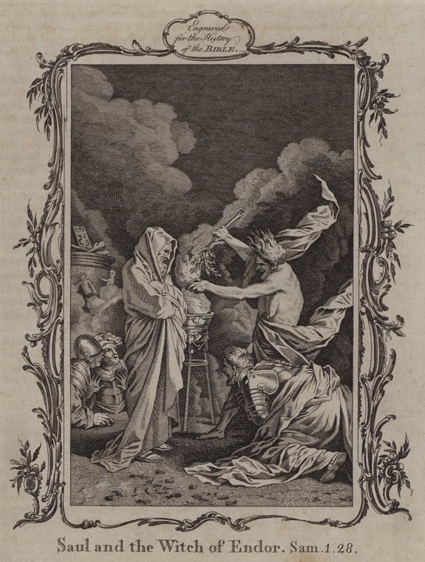 Saul und die Hexe von Endor (Gravur) von English School