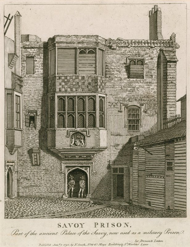 Savoy-Gefängnis, Teil des alten Palastes von Savoy, jetzt als Militärgefängnis genutzt von English School