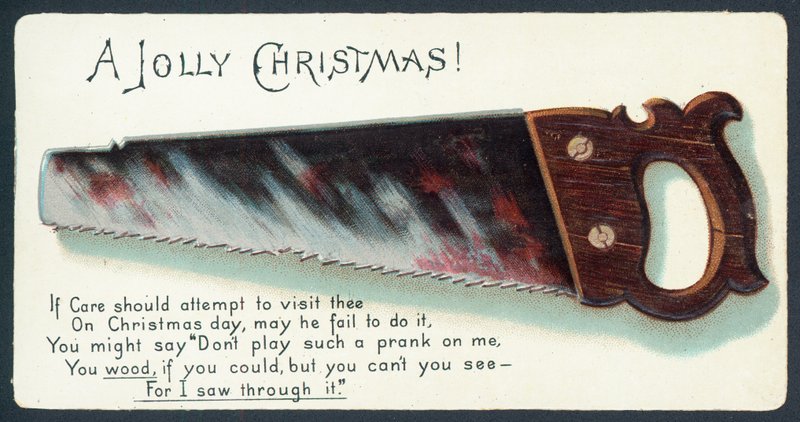 Säge, Weihnachtskarte von English School