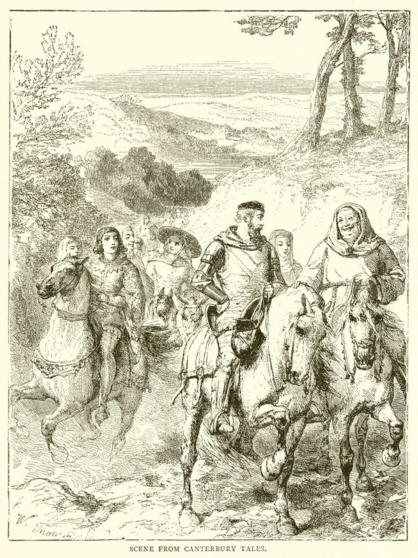 Szene aus den Canterbury Tales von English School