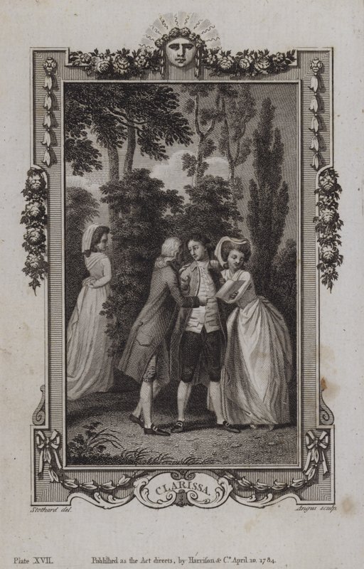 Szene aus Clarissa, von Samuel Richardson von English School